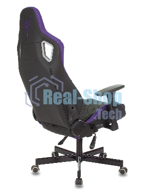 Кресло Knight OUTRIDER черный/фиолетовый, экокожа, 120 кг, механизм качания