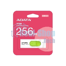Флешка USB ADATA UV320 (AUV320-256G-RWHGN), 256Gb, USB 3.2 Gen1, R/W 100/30, белый/зеленый