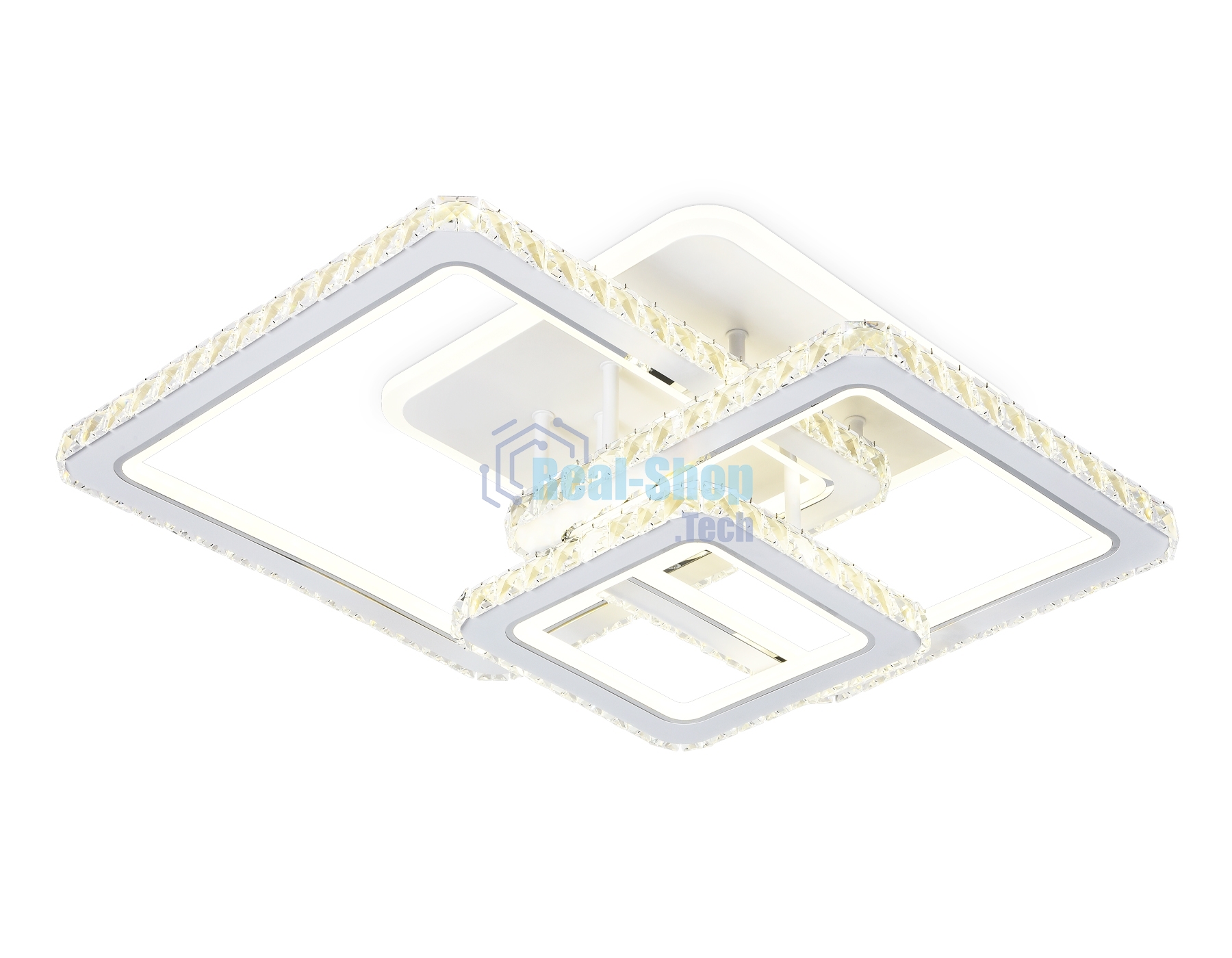 Управляемый светодиодный светильник Ambrella light FA1732/3 WH/CH белый/хром 145W 3000K/4200K/6400K 670*510*150 (ПДУ РАДИО 2.4G)