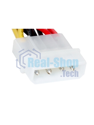 Кабель питания EX138936RUS SATA ExeGate EX-CC-SATA-PS (Molex 4pin/SATA15pin, 0,15м)