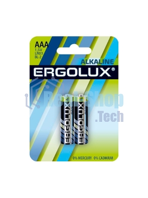 Элемент питания алкалиновый Ergolux LR03 BL-2 1.5В Alkaline (блист.2шт)