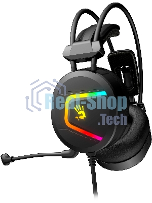 Гарнитура Bloody MC750 чёрный, проводная, USB, подсветка