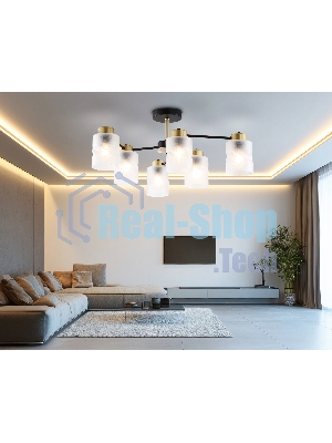 Светильник Ambrella light TR303325/6 BK/GD черный/золото E27/6 max 60W D680*270