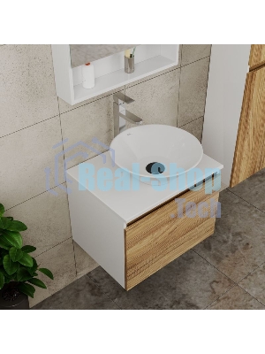 Комплект для ванной, 4 предмета (тумба Bau Dream 60 + раковина BAU D43, белая + смеситель Hotel Still, выпуск клик-клак, черный)