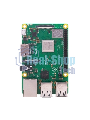 Мини ПК Raspberry Pi 3 Model B+ (RA433, E14 Version) Retail, 1Gb RAM, Cortex-A53 (ARMv8) 64-bit SoC @ 1.4GHz Broadcom BCM2837B0 CPU, WiFi, Bluetooth, 40-pin extended GPIO, 4x USB 2.0, HDMI, CSI camera port, DSI displ.port, MicroSD port (137-3331), (БП и корпус