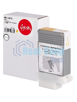 Картридж струйный Sakura 6708B001 (PFI-107 Y) для Canon, желтый, 130 мл.