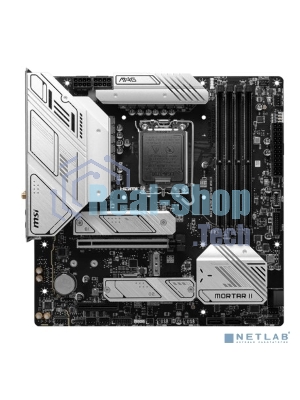 Материнская плата MSI MAG B760M MORTAR WIFI II, LGA 1700, Intel B760, 4xDDR5, 4xSATA, 3xM.2, 1xPCIe 5.0 x16, 1xPCIe 4.0 x4, 1xHDMI, 1xDP, 1xUSB Type-C, 1x2.5Gb LAN, 3xUSB-A 2.0, 3xUSB-A 3.2 Gen 2, 5x3.5 мм, 7.1, mATX