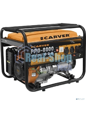 Электрогенератор бензиновый Carver PPG-8000, 6.5 кВт, 78 дБ, 81 кг