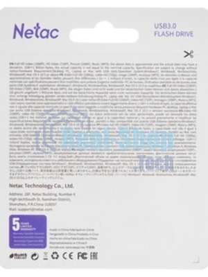 Флешка USB Netac U278 (NT03U278N-064G-32PN), 64Gb, USB 3.0, R/W 90/45, серебристый/черный