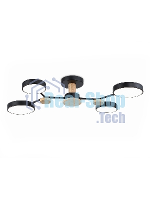 Светильник Ambrella light FL4860/4 BK/WD черный/дерево 60W 3000-6000K 700*400*120 (без ПДУ)