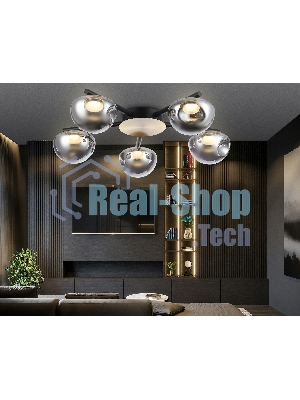 Светильник Ambrella light LH12009/5 BK/GD/SM черный/золото/дымчатый 30W 3000K D790*180