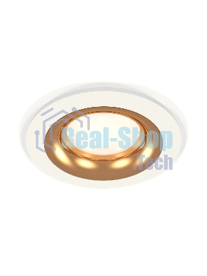 Комплект встраиваемого светильника Ambrella light XC7621005 SWH/PYG белый песок/золото желтое полированное MR16 GU5.3 (C7621, N7014)