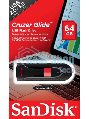 Флешка USB Sandisk 64Gb Cruzer Glide SDCZ60-064G-B35 USB 2.0 черный/красный