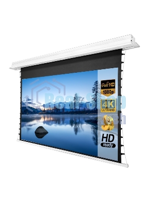Экран для проектора S'OK SCPSMC-221X125ED45GF для встраивания в потолок моторизованный 100'' с боковым натяжением, полотно Grey Fiberglass, экстрадроп 45см