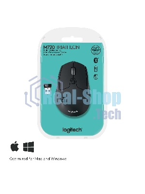 Мышь беспроводная Logitech M720 Triathlon черный, 1000 dpi, радиоканал, Bluetooth, USB, кнопки - 8