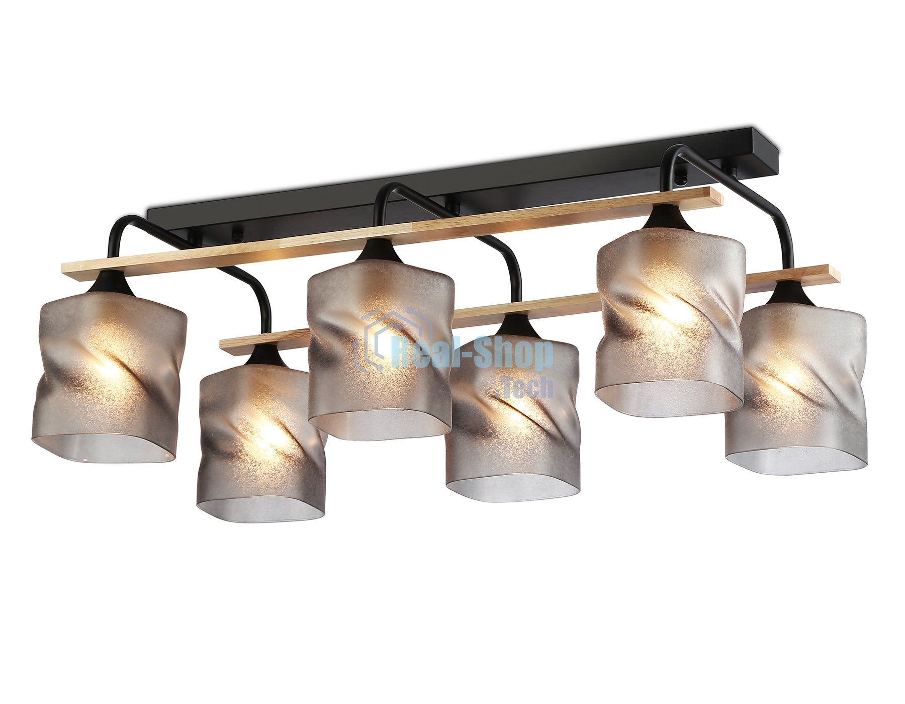 Светильник Ambrella light TR3033250/6 BK/WD черный/дерево E27/6 max 60W 580*340*245