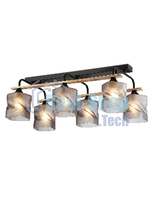 Светильник Ambrella light TR3033250/6 BK/WD черный/дерево E27/6 max 60W 580*340*245