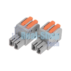 Клемма Rexant СМК 222-422R проходная разъемная 2 полюса серый 0,2-2,5/4 мм² (50 шт/уп)