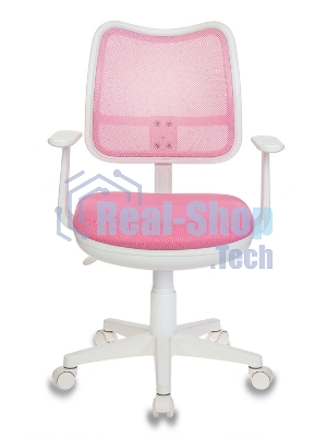 Кресло компьютерное Бюрократ CH-W797/PK/TW-13A TW-13A розовый, спинка сетка, сиденье розовый, колеса белый/розовый, пластик белый