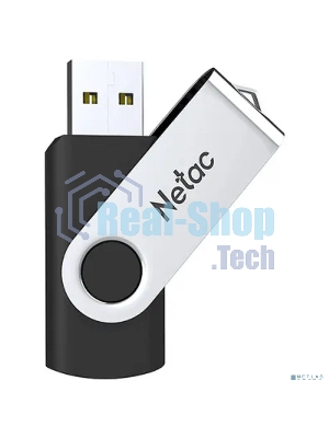 Флешка USB Netac U505 (NT03U505N-008G-20BK), 8Gb, USB 2.0, R/W 70/30, черный/серебристый