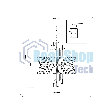 Люстра Ambrella light LH41020/12 BK/CL черный/прозрачный E14*12 max 40W D560*660