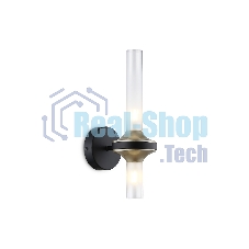 Настенный светильник Ambrella light LH55355/2 BK/CGD/CL черный/золото/прозрачный G9/2 max 30W 150*100*320