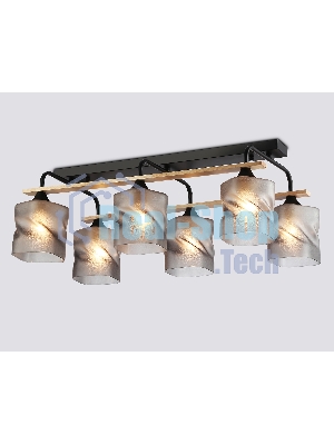 Светильник Ambrella light TR3033250/6 BK/WD черный/дерево E27/6 max 60W 580*340*245