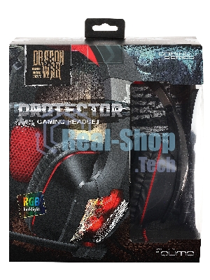 Гарнитура QUMO Protector чёрный, проводная, 3.5 мм, подсветка