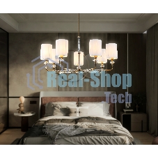 Люстра Ambrella light LH71503/7 BS/FR латунь/белый матовый E14*7 max 40W D840*640