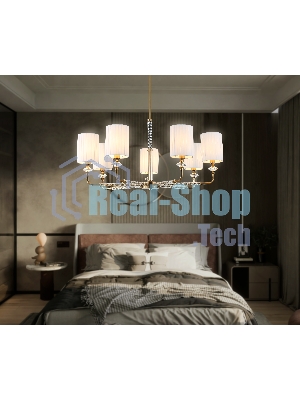 Люстра Ambrella light LH71503/7 BS/FR латунь/белый матовый E14*7 max 40W D840*640
