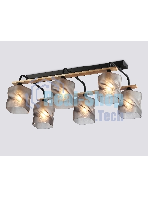 Светильник Ambrella light TR3033250/6 BK/WD черный/дерево E27/6 max 60W 580*340*245