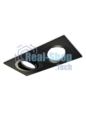 Комплект встраиваемого поворотного светильника Ambrella light XC7636081 SBK/PBK черный песок/черный полированный MR16 GU5.3 (C7636, N7002)