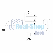 Выключатель-кнопка Rexant 250V 1А (2с) ON-OFF синяя