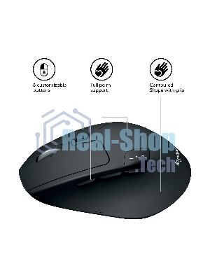 Мышь беспроводная Logitech M720 Triathlon черный, 1000 dpi, радиоканал, Bluetooth, USB, кнопки - 8