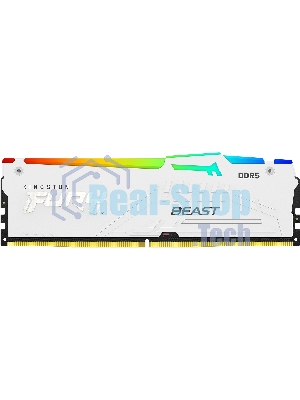 Оперативная память Kingston Fury Beast, DDR5, 32Gb (2x16GB), 5600MHz, CL36, DIMM, радиатор, RGB, белый