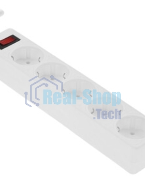 Сетевой фильтр Smartbuy SBSP-18-W Smartbuy One, 10А, 2 200 Вт, 5 розеток, длина 1,8 м, белый (SBSP-18-W)/45