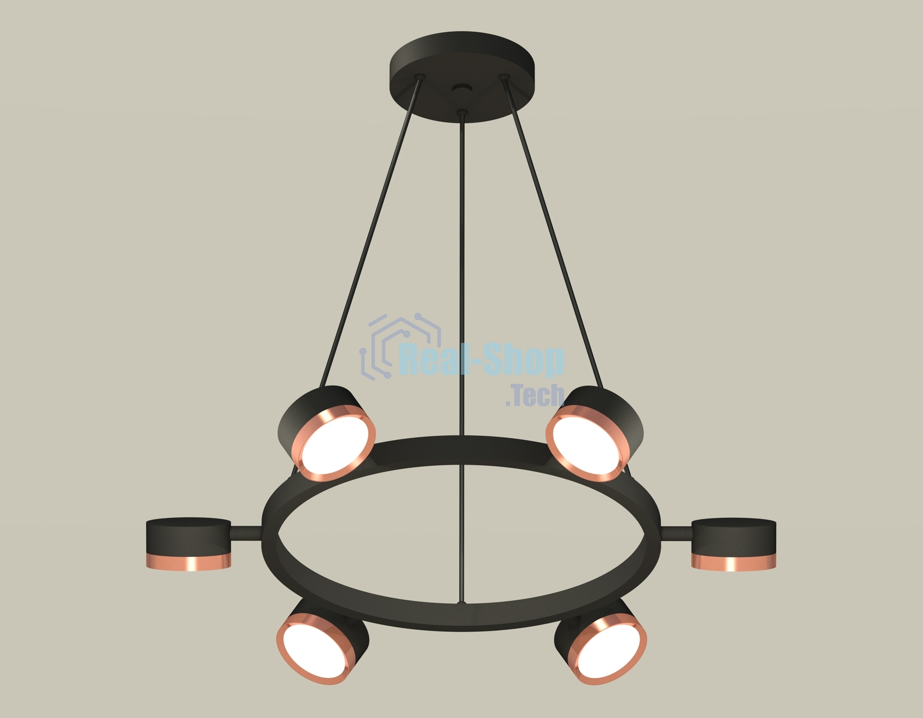 Светильник Ambrella light XB9193153/6 SBK/PPG черный песок/золото розовое полированное GX53 (C9193, N8126)
