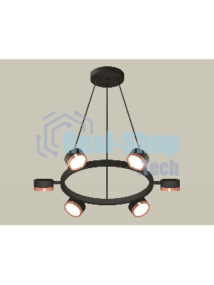 Светильник Ambrella light XB9193153/6 SBK/PPG черный песок/золото розовое полированное GX53 (C9193, N8126)
