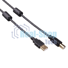 Кабель USB 2.0 A-->B 3м ExeGate 2 фильтра, позолоченные контакты