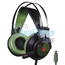Гарнитура Bloody J450 чёрный-зелёный, проводная, USB