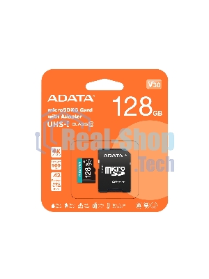 Флеш карта MICRO SDXC 128Gb W/AD. AUSDX128GUI3V30SA2-RA1 ADATA