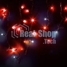 Гирлянда светодиодная Бахрома (Айсикл) 4,0х0,6м 128 LED КРАСНЫЙ черный каучук 3,3мм IP67 эффект мерцания 230В нужен блок 315-000 NEON-NIGHT