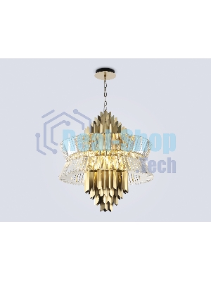 Люстра Ambrella light LH41023/18 BS/CL латунь/прозрачный E14*18 max 40W D700*750