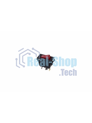 Выключатель клавишный Rexant 250V 15А (3с) ON-OFF красный с подсветкой