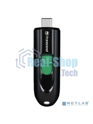 Флешка USB Transcend JetFlash 790С (TS64GJF790C), 64Gb, USB 3.0 Type-C, R/W 90/60, черный/зеленый