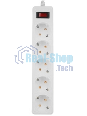 Сетевой фильтр Smartbuy SBSP-18-W Smartbuy One, 10А, 2 200 Вт, 5 розеток, длина 1,8 м, белый (SBSP-18-W)/45