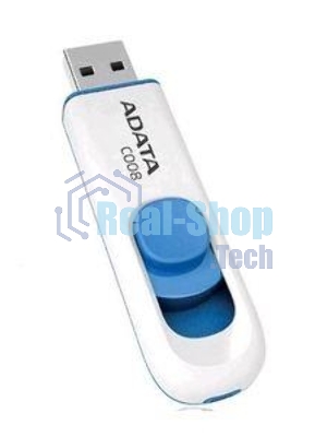 Флешка USB ADATA C008 (AC008-16G-RWE), 16Gb, USB 2.0, R/W 15/5, белый/синий