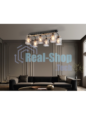 Светильник Ambrella light TR3033250/6 BK/WD черный/дерево E27/6 max 60W 580*340*245
