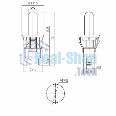 Выключатель-кнопка Rexant 250V 2.5А (2с) ON-(OFF) Б/Фикс белый (мебельная)
