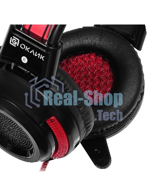 Проводные наушники Oklick HS-G300 черный/красный, полноразмерные, Jack 3.5 мм